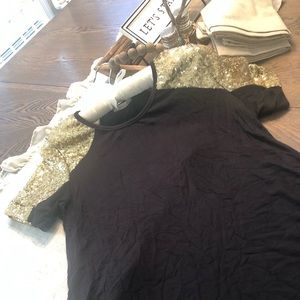 Sold Elsewhere - Black Short Sleeve with Gold Seq.